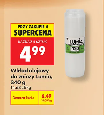 Wkład olejowy do zniczy Lumia promocja w Biedronka