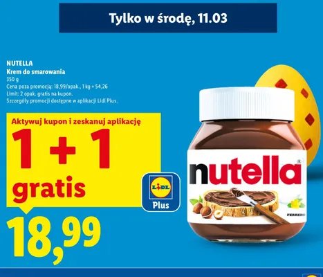 Krem do smarowania Nutella promocja w Lidl