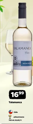 Wino Talamanca półwytrawne Chile promocja w Netto