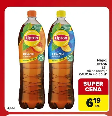 Napój herbaciany Lipton Peach promocja w Carrefour Market
