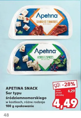 Ser typu śródziemnomorskiego w kostkach Apetina Snack promocja w Kaufland