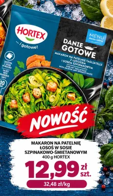 Makaron na patelnię łosoś w sosie szpinakowo-śmietanowym Hortex promocja w emma MARKET