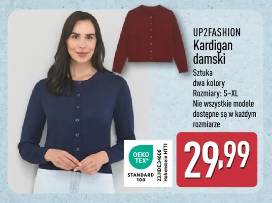 Kardigan damski UP2FASHION granatowy promocja w Aldi