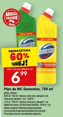 Płyn do WC Domestos, 750 ml promocja w Twój Market