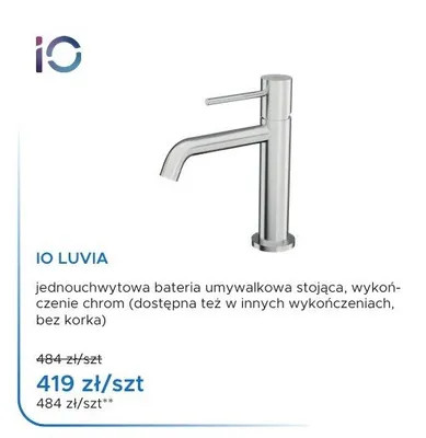 Bateria umywalkowa stojąca IO Luvia chrom promocja w Blu Salony Łazienek