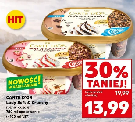 Lody Soft & Crunchy Carte D'Or promocja w Kaufland