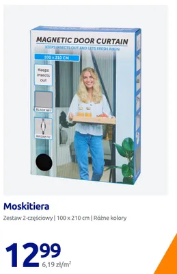 Moskitiera magnetyczna zestaw 2-częściowy 100x210 cm promocja w Action