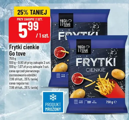 Frytki cienkie Go tove promocja w POLOmarket