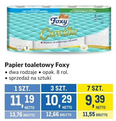 Papier toaletowy Foxy promocja w Makro