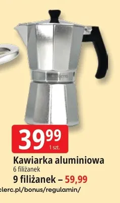 Kawiarka aluminiowa 6 filiżanek promocja w Leclerc