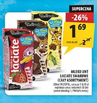 Mleko UHT Łaciate smakowe waniliowe promocja w Arhelan