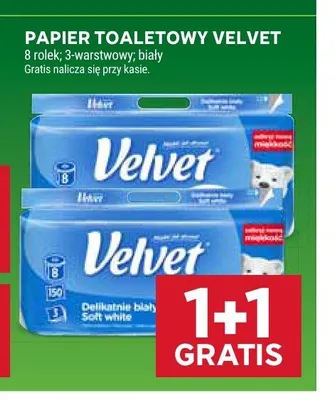 Papier toaletowy Velvet 3-warstwowy biały promocja w Stokrotka