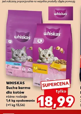 Sucha karma dla kotów Whiskas z kurczakiem promocja w Kaufland