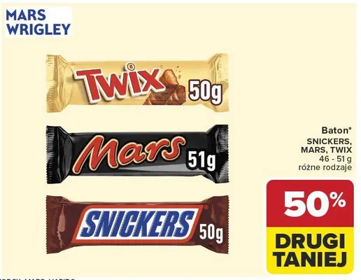 Baton Snickers, Mars, Twix promocja w Carrefour