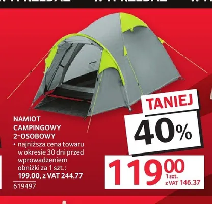 Namiot campingowy 2-osobowy promocja w Selgros