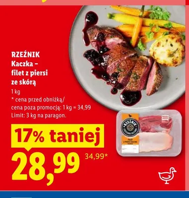 Kaczka filet z piersi ze skórą Rzeźnik promocja w Lidl