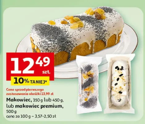 Makowiec, 350g lub 450g, lub makowiec premium, 500g promocja w Auchan