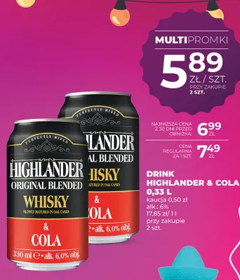 Drink Highlander & Cola promocja w Duży Ben