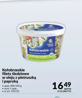 Kołobrzeskie filety śledziowe w oleju z pietruszką i papryką promocja w Makro