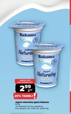 Jogurt naturalny gęsty Bakoma promocja w Netto