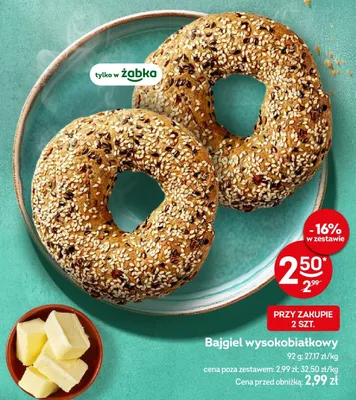 Bajgiel wysokobiałkowy promocja w Żabka