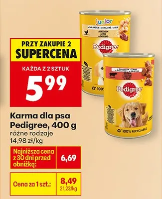 Karma dla psa, różne rodzaje promocja w Biedronka