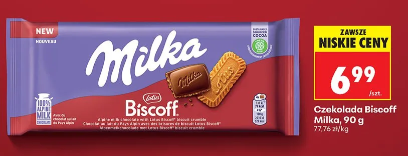 Czekolada riso soffiato Milka promocja w Biedronka