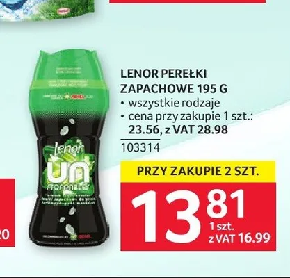 Perełki zapachowe Lenor Unstoppables promocja w Selgros
