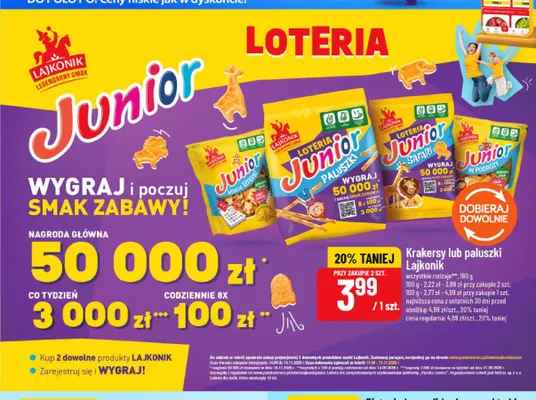 Krakersy Lajkonik Junior Safari promocja w POLOmarket