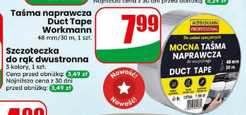 Taśma naprawcza Duct Tape Workmann promocja w Dino