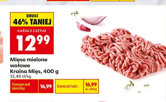 Mięso mielone wołowe Kraina Mięs promocja w Biedronka