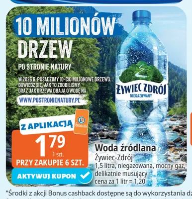 Woda źródlana gazowana Żywiec-Zdrój mocny gaz promocja w Leclerc