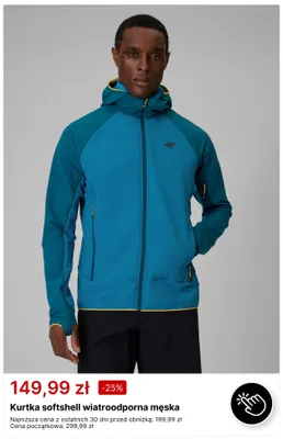 Kurtka softshell wiatroodporna męska 4F promocja w 4F