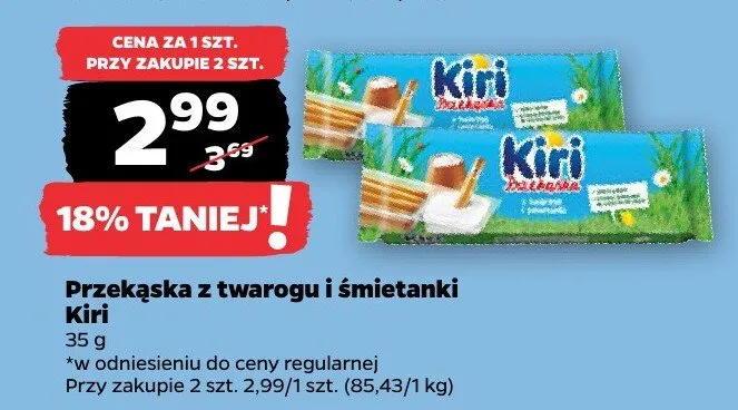 Przekąska z twarogu i śmietanki Kiri promocja w Netto
