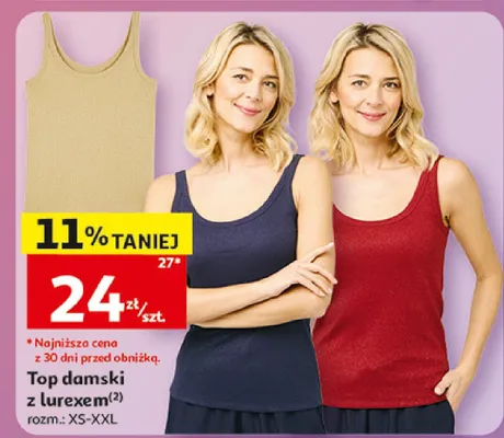 Top damski z lurexem Inextenso rozm. XS-XXL promocja w Auchan