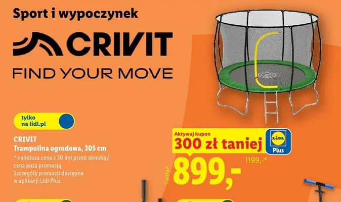 Trampolina ogrodowa 305cm promocja w Lidl