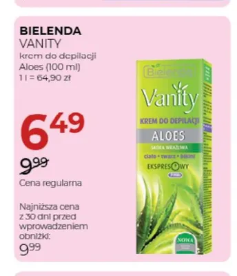 Krem do depilacji Vanity Aloes Bielenda promocja w Drogerie Jawa