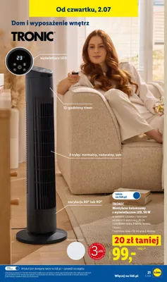 Wentylator kolumnowy TRONIC z wyświetlaczem LED 50W promocja w Lidl