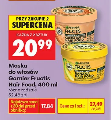 Maska do włosów Hair Food, różne rodzaje promocja w Biedronka