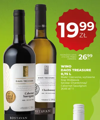 Wino czerwone Daos Treasure Cabernet Sauvignon promocja w Duży Ben