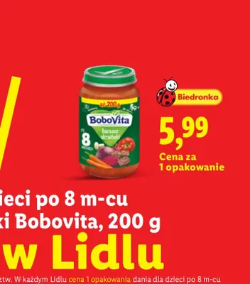 Danie dla dzieci po 8 m-cu barszcz ukraiński BoboVita promocja w Lidl