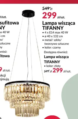 Lampa wisząca TIFANNY czarna promocja w Salony Agata