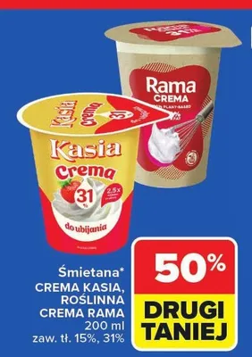 Śmietana Kasia Crema promocja w Carrefour Market