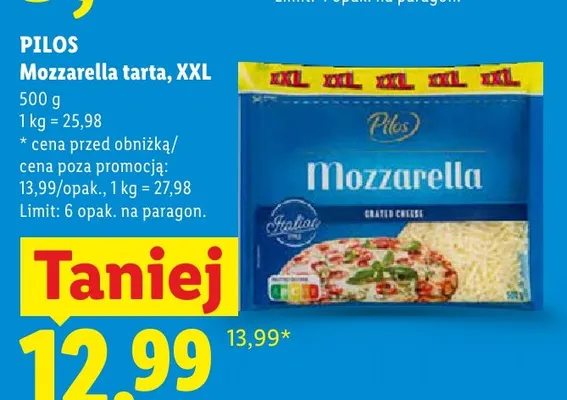 Ser mozzarella tarta XXL Pilos promocja w Lidl