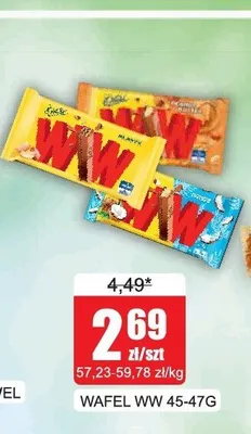 Wafel WW Wedel kokosowy promocja w Bingo
