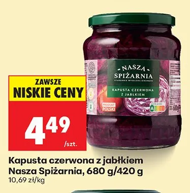 Kapusta czerwona z jabłkiem promocja w Biedronka