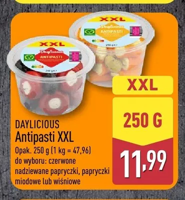 Antipasti XXL czerwone nadziewane papryczki Daylicious promocja w Aldi