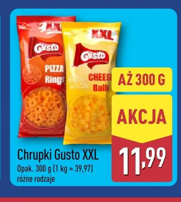 Chrupki Gusto Pizza Rings XXL promocja w Aldi
