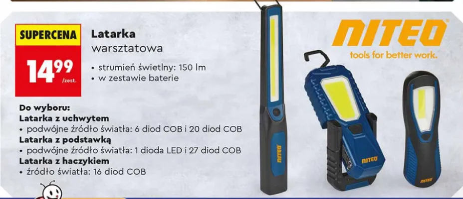 Latarka warsztatowa, różne rodzaje promocja w Biedronka