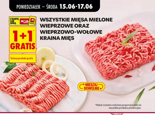 Mięso mielone wieprzowe i wieprzowo-wołowe Kraina Mięs promocja w Biedronka